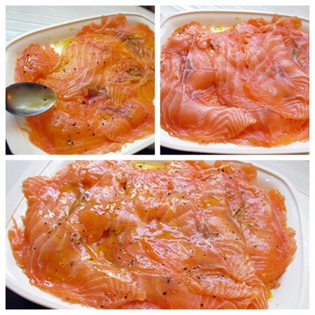 Carpaccio de saumon au vinaigre de fruits exotiques et gingembre - 4