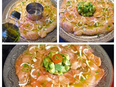 Carpaccio de saumon au vinaigre de fruits exotiques et gingembre - 7