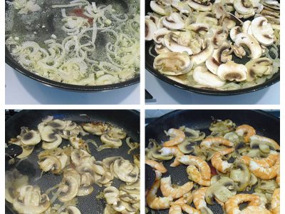 Crêpes aux crevettes et champignons - 4