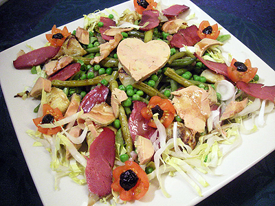Salade gourmande au magret et foie gras - 1