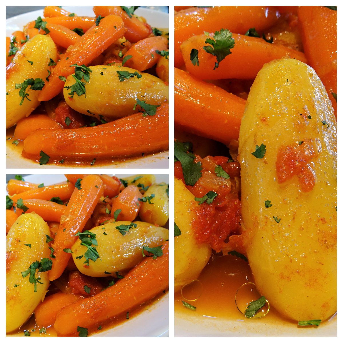 Pommes de terre et carottes épicées au Micro Minute
