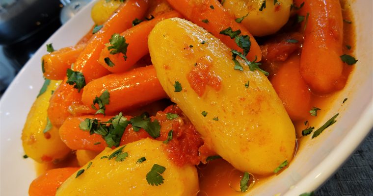 Pommes de terre et carottes épicées au Micro Minute