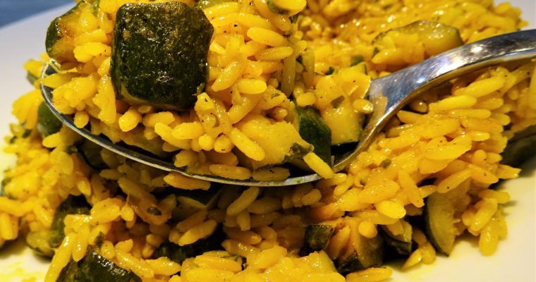 Wok de riz aux courgettes