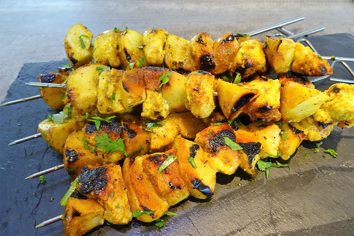 Brochettes de poulet au curry - 1