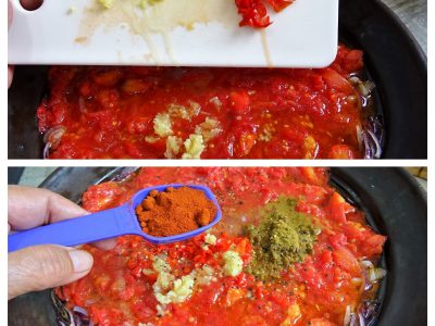 Tajine tomates poivrons et oeufs - 9