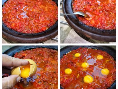 Tajine tomates poivrons et oeufs - 13
