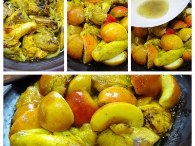 Tajine de poulet aux pommes - 6