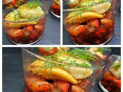 Verrines de St Jacques aux fraises - 5