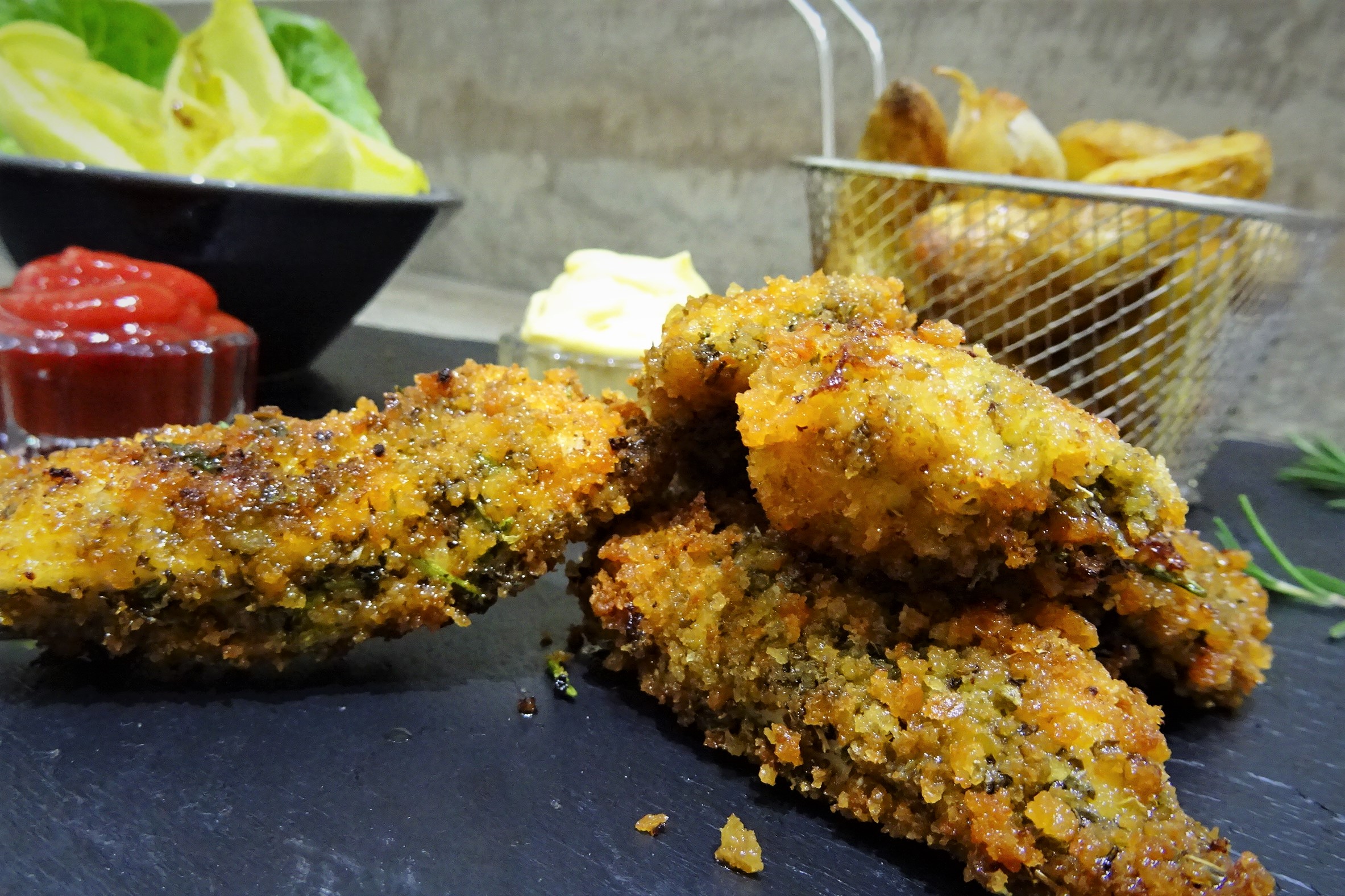 Filets de poulet panés aux herbes - 1