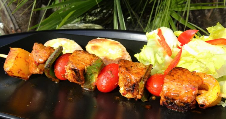 Brochettes de porc marinade cajun