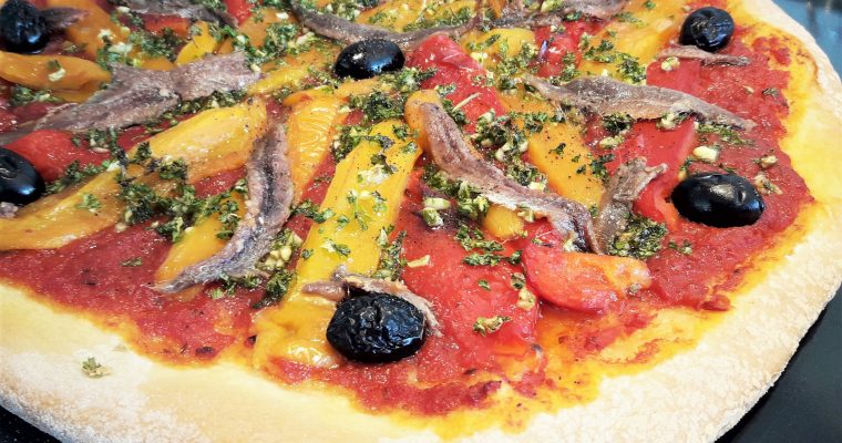 Pizza poivrons anchois