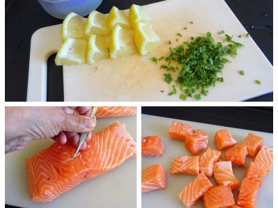 Brochettes de saumon menthe citron - 2