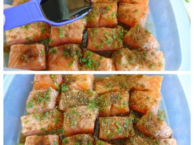 Brochettes de saumon menthe citron - 3