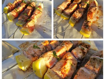 Brochettes de saumon menthe citron - 5