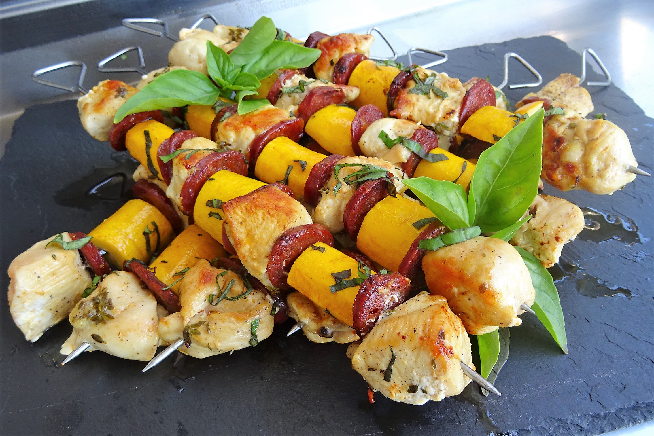 Brochettes de poulet au chorizo - 1