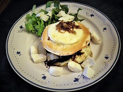 Croques burger aubergines mozzarella