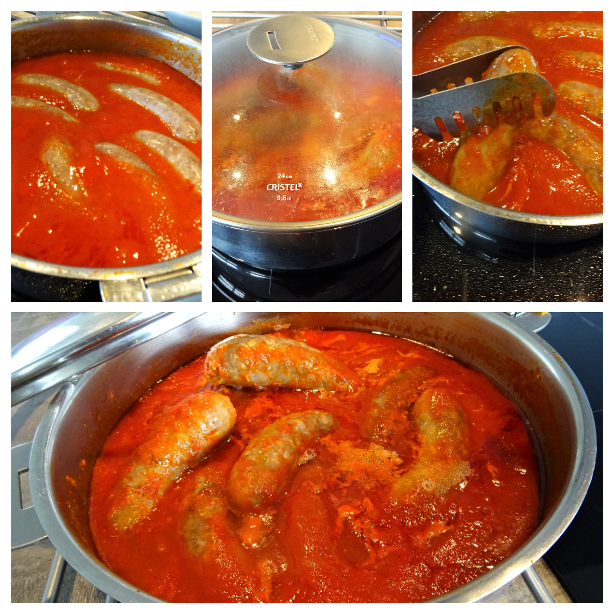 Saucisses de Toulouse en sauce tomate - La recette facile par Toqués 2