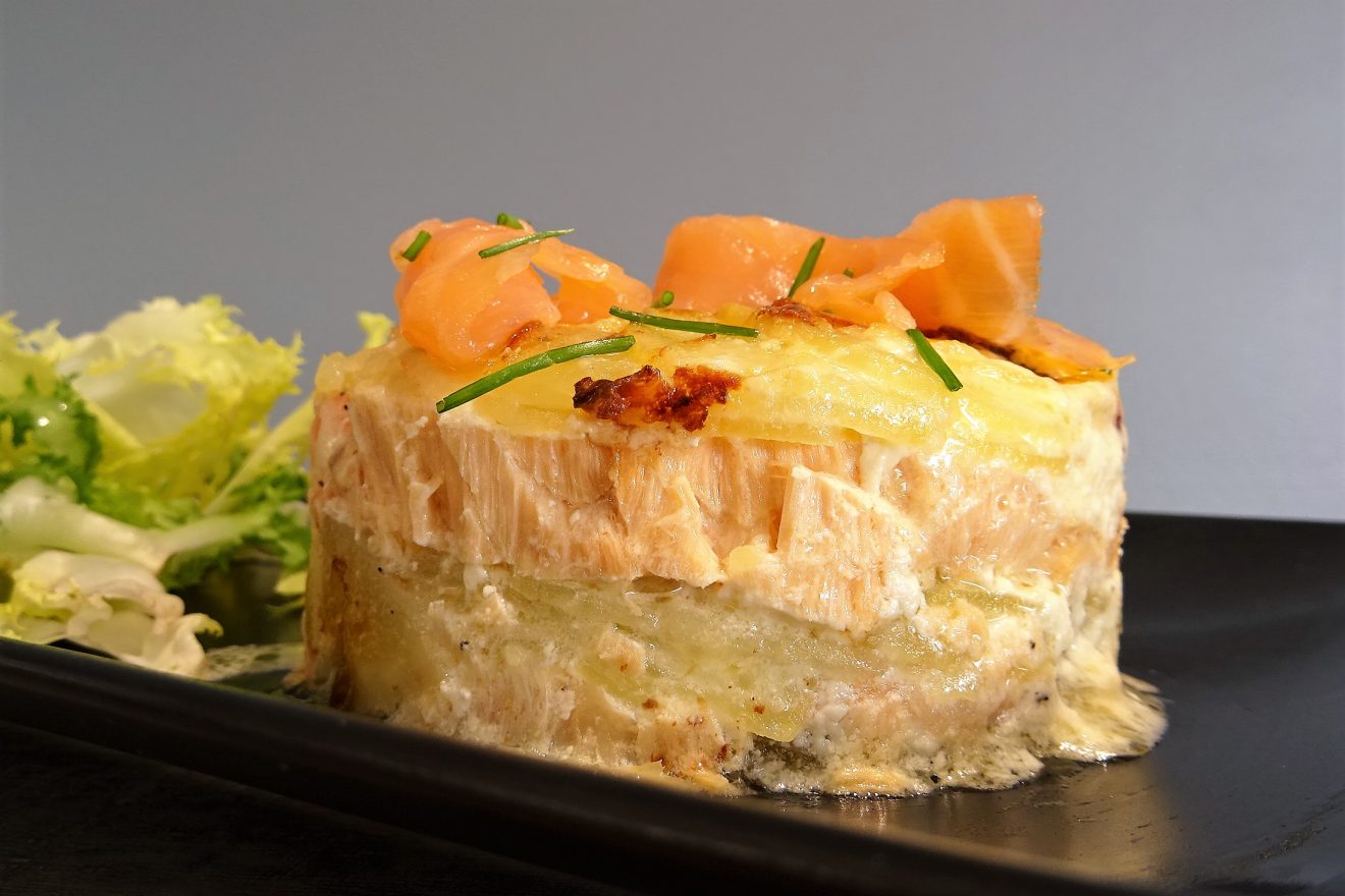GRATIN DE POMMES DE TERRE AUX DEUX SAUMONS 288