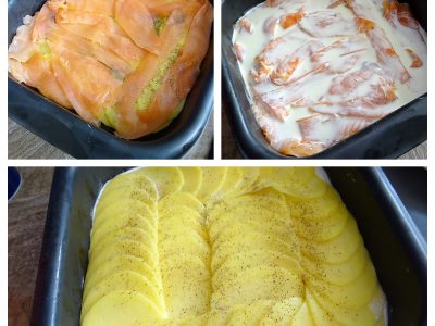Gratin de pommes de terre aux deux saumons - 4