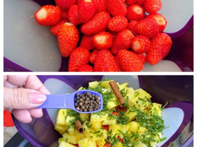 Salade fraises ananas au rhum - 3