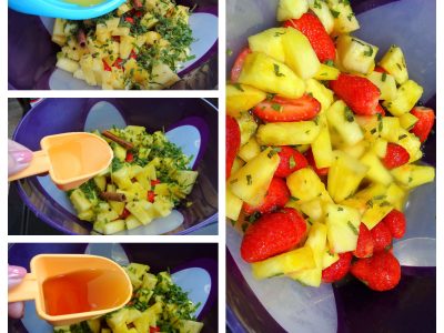 Salade fraises ananas au rhum - 4