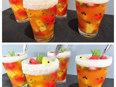 Salade fraises ananas au rhum - 5