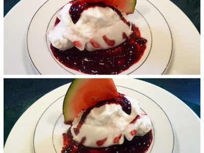 Oeufs en neige sur coulis de fruits rouges - 5