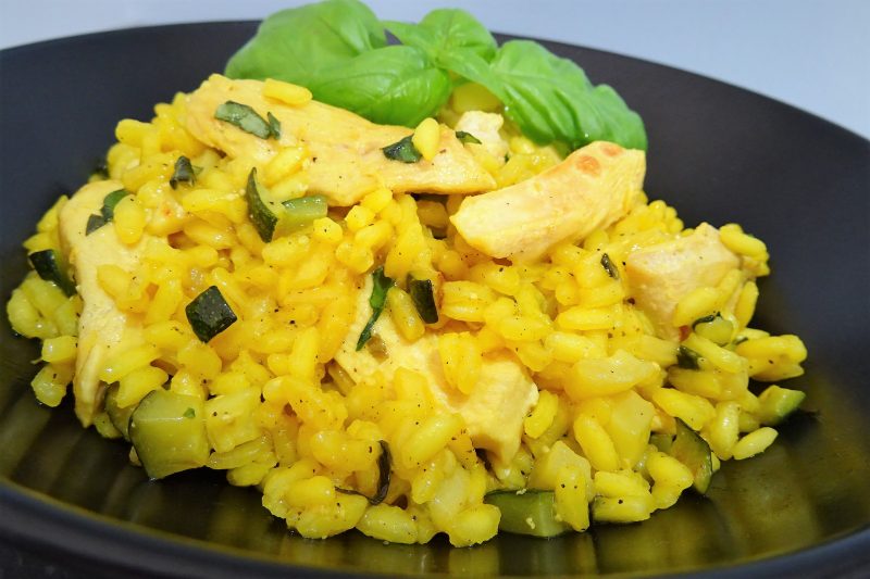 Risotto poulet et courgettes au safran - 7