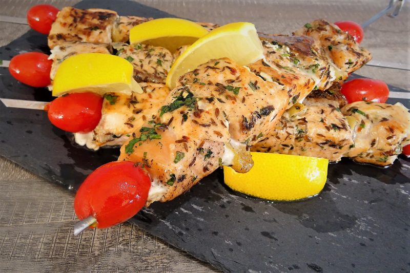 Brochettes de saumon épicées - 1