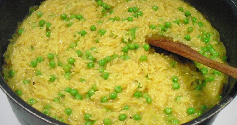 Risotto de pâtes aux petits pois