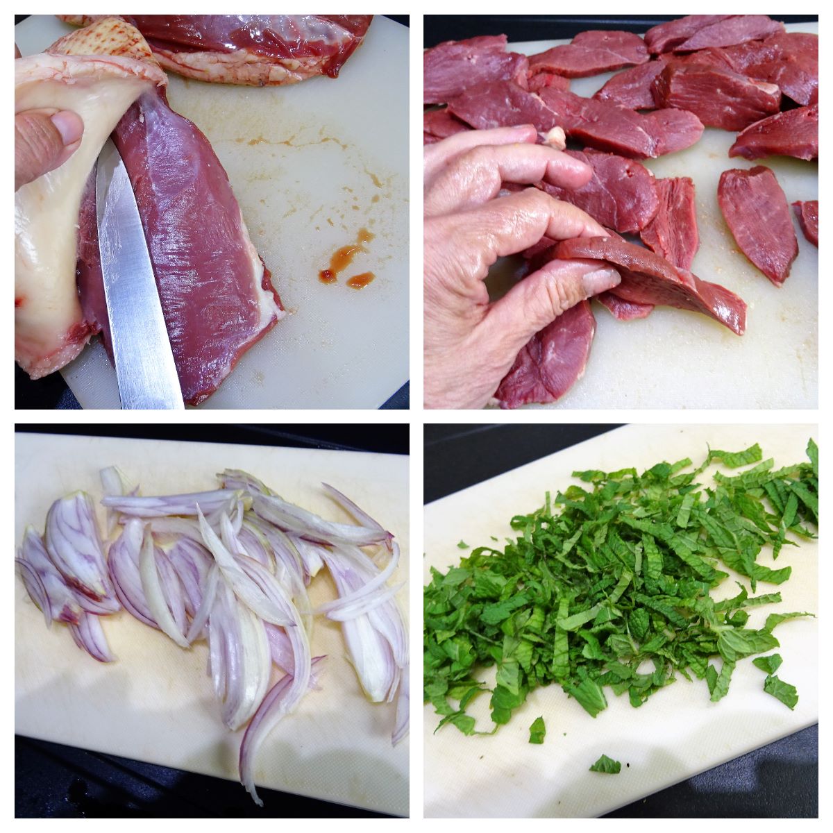 Aiguillettes de canard moutarde, menthe et poivre vert - La recette