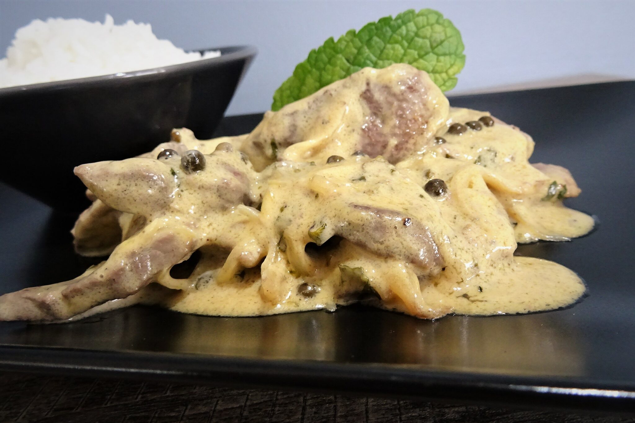 Aiguillettes de canard moutarde, menthe et poivre vert - La recette