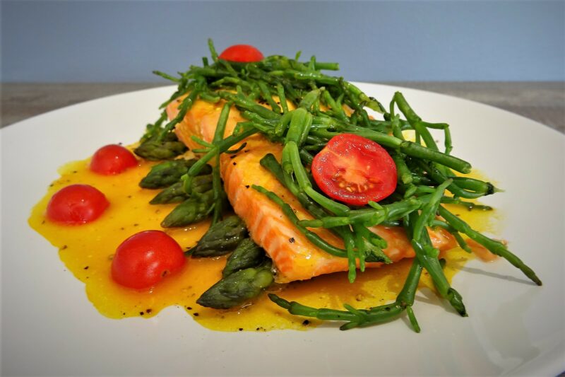 Saumon aux asperges et salicornes - 2