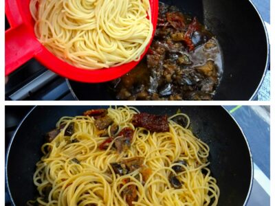 Spaghettis aux aubergines et tomates séchées - 4