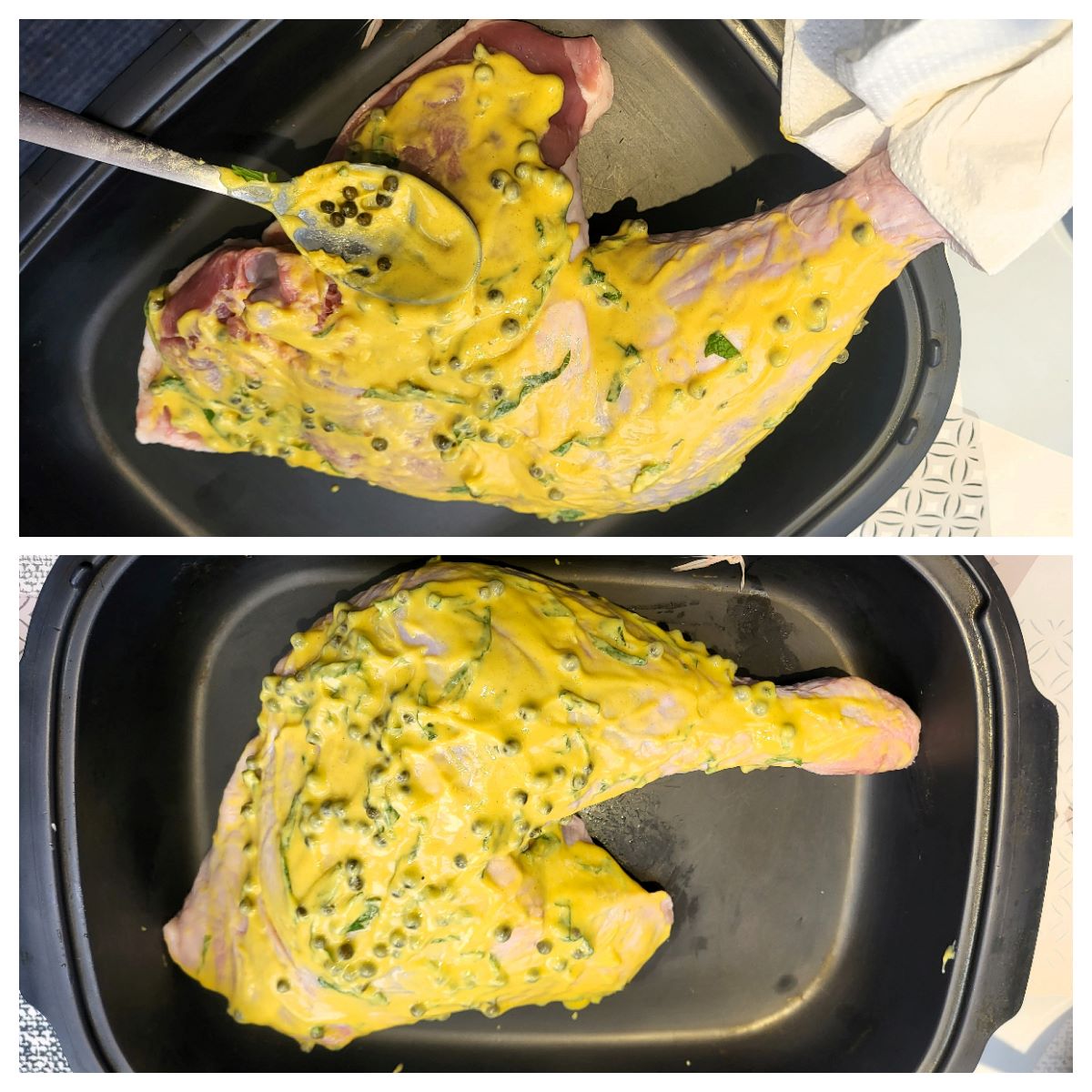 Cuisse de dinde, moutarde, menthe et poivre vert - La recette facile par  Toqués 2 Cuisine, image size:1200x1200