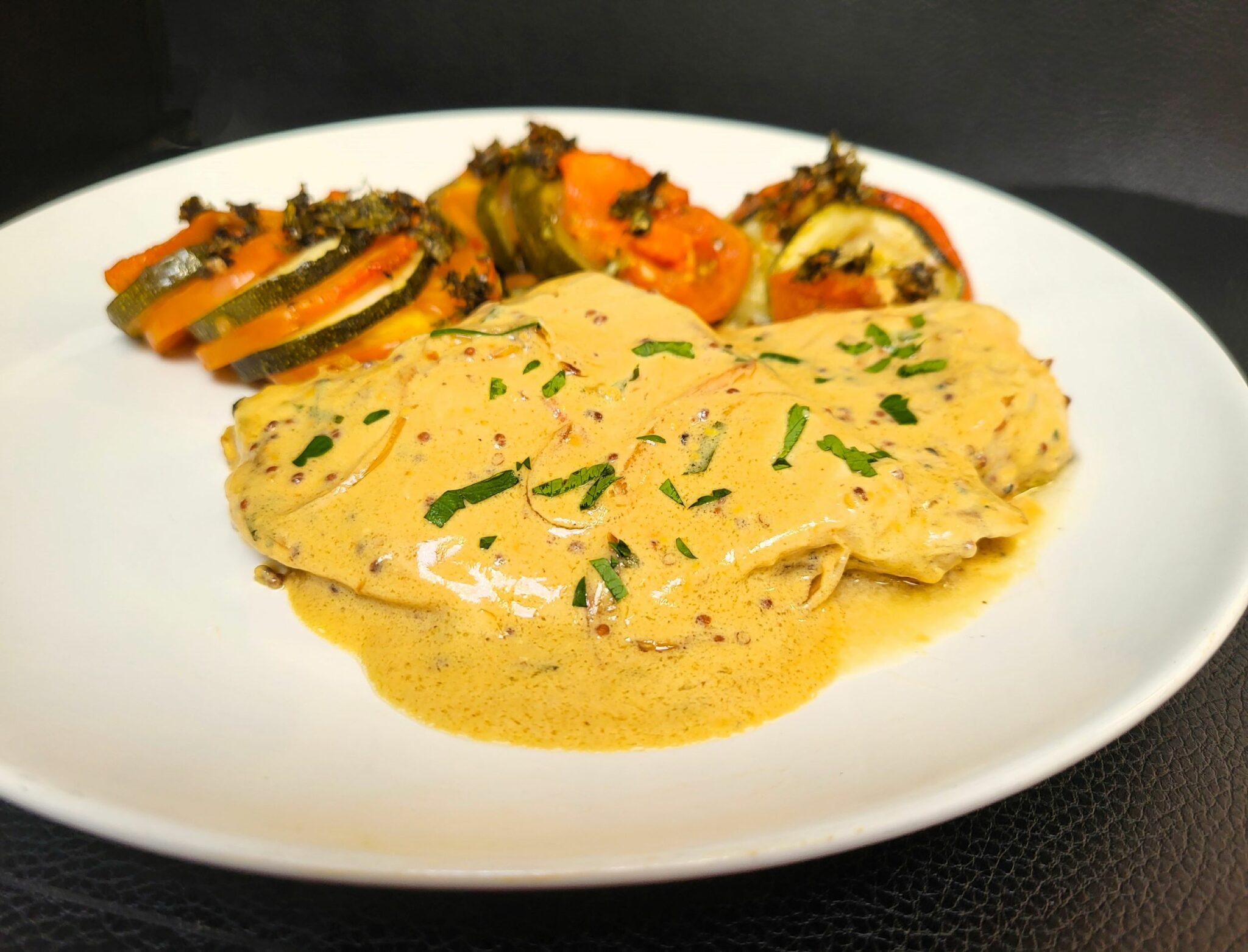 Escalopes de dinde aux deux moutardes La recette facile par Toqués 2 — free download