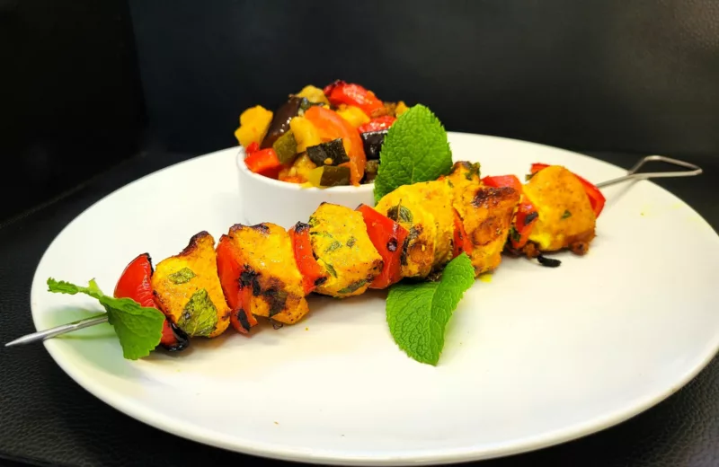 Brochettes de poulet menthe et curcuma - 5