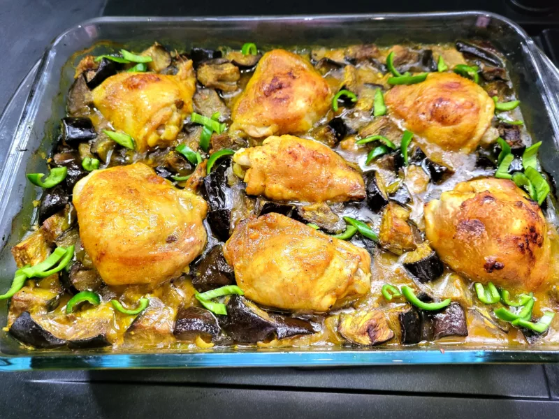 Poulet aux aubergines - 6