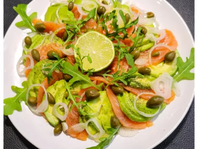 Carpaccio de saumon fumé et avocat - 5