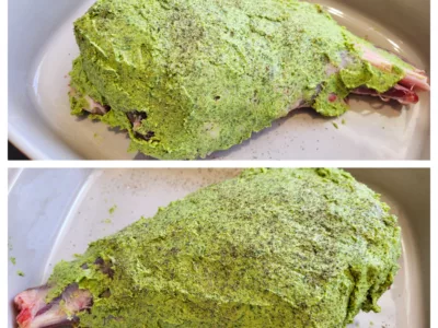 Gigot d'agneau au beurre de basilic - 3