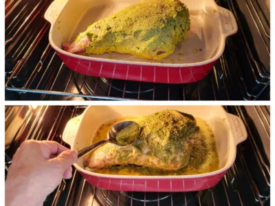 Gigot d'agneau au beurre de basilic - 4