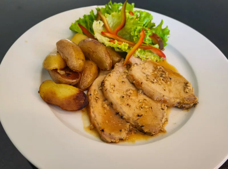 Rôti de porc au miel et moutarde - 4