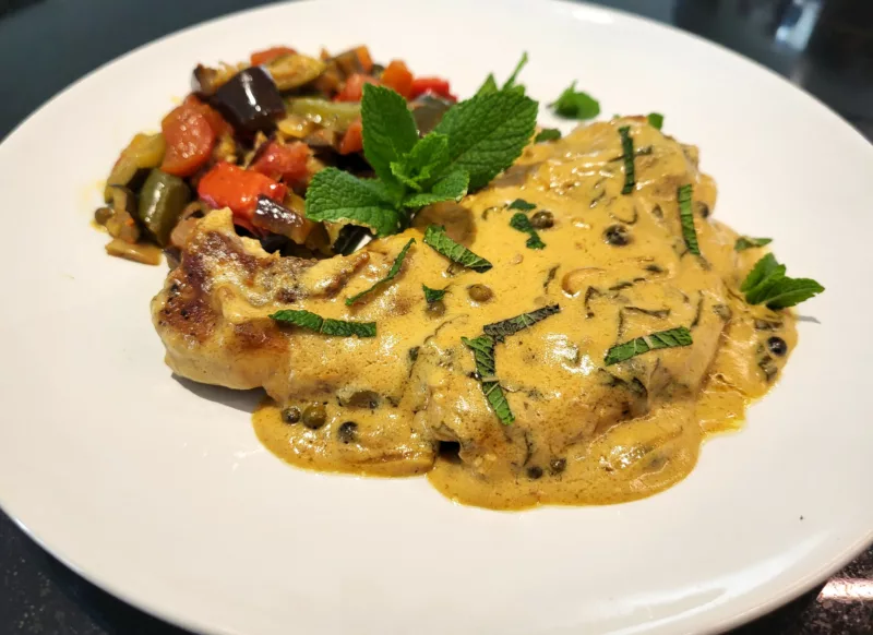 Côtes de porc menthe, moutarde et poivre vert - 11