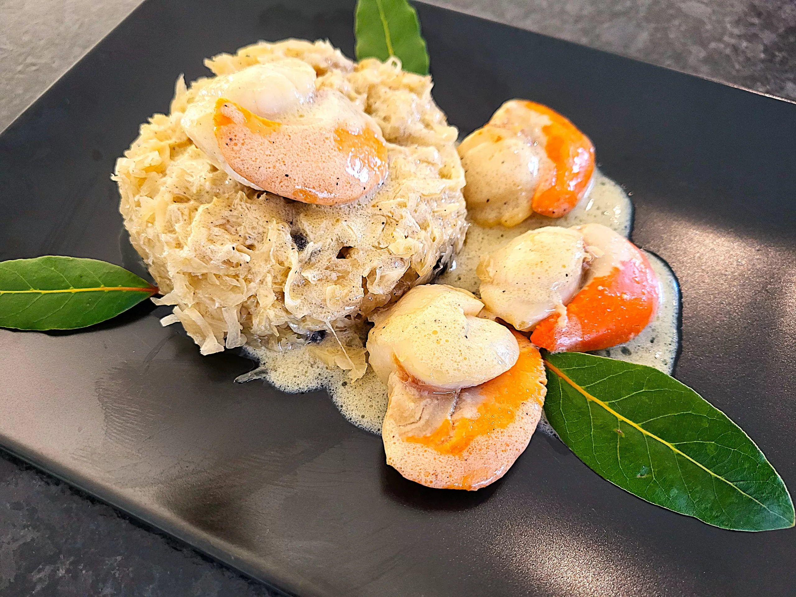 Noix de St Jacques à la choucroute - 1